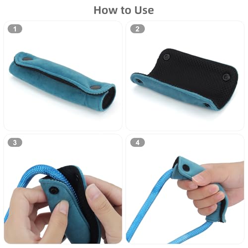 2PCS Dog Leash Grip Handle Sleeve - Leash Wrap - Soft Velvet & Polyester Mesh Ensure Comfortable Grip - Dog Leashes/Box/Bag Handle Cover Protection Pads(Blue) - color: Blue