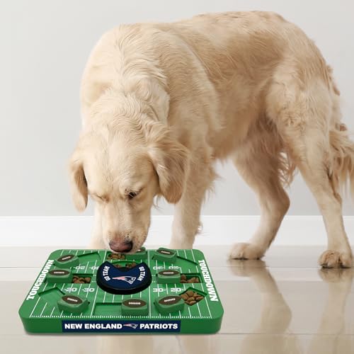 Pets First NFL New England Patriots Large Puzzle Toy - Interactive Dog Slow Feeding Puzzle Treat Toy - color: NEW ENGLAND PATRIOTS, size: Large