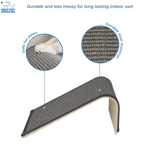 Best Pet Supplies Catify Cat Scratcher, Fun Interactive Scratchers, Posts, Poles, Claw Safe, Furniture Saver Indoor Play Support Natural Cat Behaviors Heavy Duty - Ramp (Gray), 15 x 9 - color: Gray Ramp