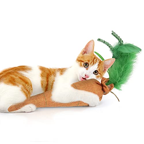 SmartyKat Kolossal Karrot Crinkle Kicker Catnip Cat Toy - Orange, Jumbo - style: Kolossal Karrot
