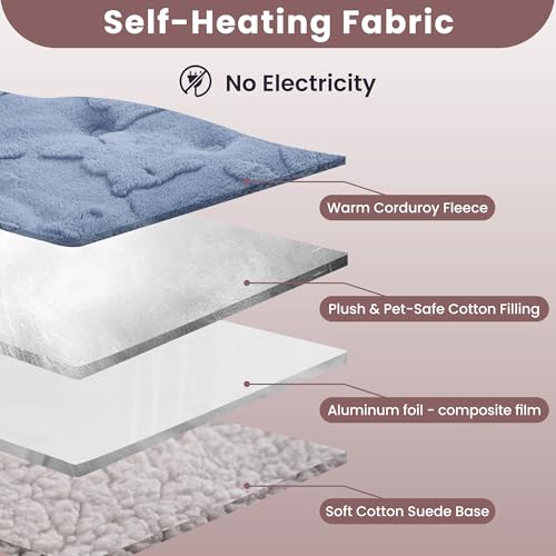 Self Warming Cat Bed, 36 X 23 Inch Reversible Two-Sided Use Self Heating Mat for Cats and Dogs, Washable Cat Warming Pad for Indoor Use, Cozy Flannel Base. (L - 36 X 23 Inch) - size: L - 36 X 23 Inch
