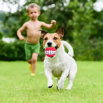 7.5cm Interactive Dog Toys Teeth Cleaning Chewing Playing Balls Dental Rubber Ball for Small Medium Large Dog