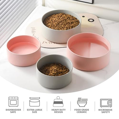 6'' Ceramic Dog Bowl - 30Oz Classic Dogs Food & Water Bowl for Small and Medium Breed Dogs, Heavy Duty Non-Slip Dog Dishes, Food Grade Stoneware Pet Bowl, Dishwasher & Microwave Safe, Grey - color: Bowl - Grey, size: 6 inch