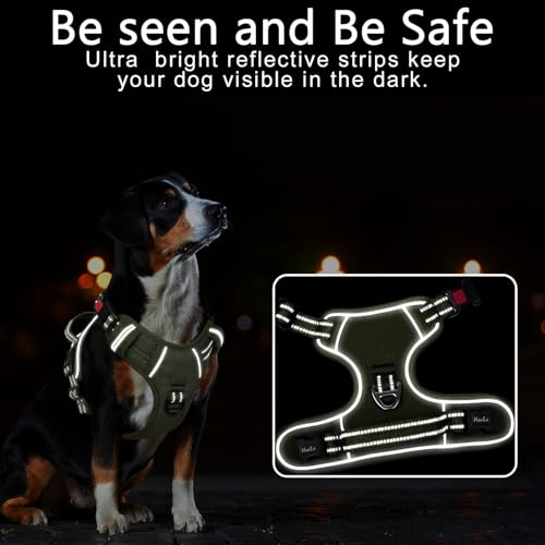 Dog Harness Small Sized, No Pull Pet Harness with Neck Lockable Snap,No Choke Front Clip Dog Reflective Vest,Adjustable Metal Rings 3 Buckles,Easy Control Handle for Small Dogs Green S - color: Lock Green, size: Small (Pack of 1)
