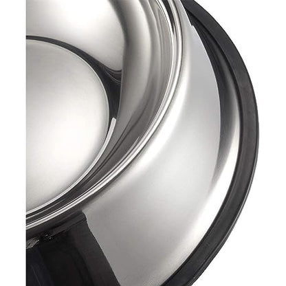 Juvale Stainless Steel Dog Bowls Set - Nonslip Dog Water Bowl Base - Dual Food & Water Pet Dishes - Dishwasher Safe Cat Dish - Pack of 2, 10 in Diameter
