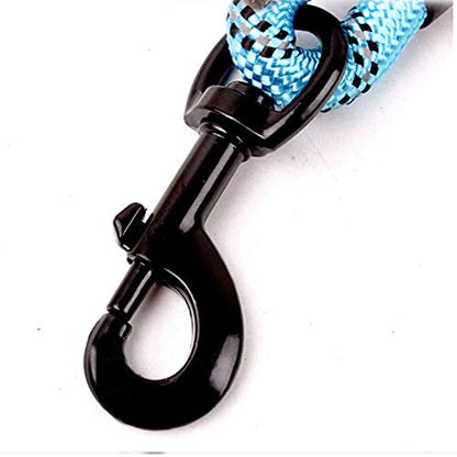5 FT Reflective Dog Leash with Comfortable Padded Handle and Rotative Strong Metal Clasp and Flash Collar-Blue - color: Blue