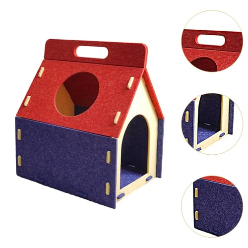 Felt Cat House Hideaway Cave Shelter, Scratch Resistant Indoor Cat Bed, Warm Spacious Play and Rest House for Cats- Style B - color: Style B