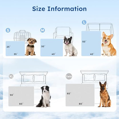 ZOMISIA Premium Cooling Blanket for Large Dogs - Q-MAX>0.5 Breathable Washable Dog Cooling Mat, Travel Soft Pet Summer Essentials, Grey, 50"x60" - color: Grey, size: XL(50x60")