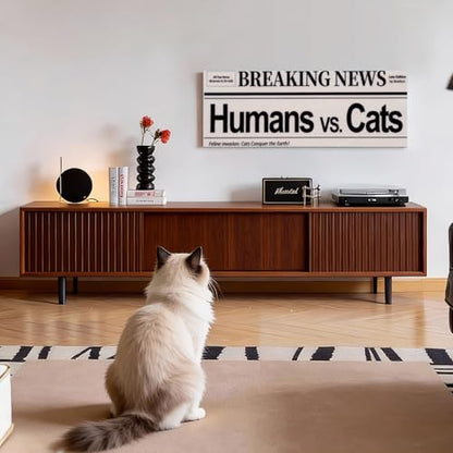 Wall Cat Scratcher for Indoor Cats - Reusable & Damage-Free Wall-Mounted Fabric Scratching, DIY for Furniture and Wall Protection (11.81''x31.50'', Humans vs Cats in a Battle) - color: 5.Humans vs Cats in a Battle