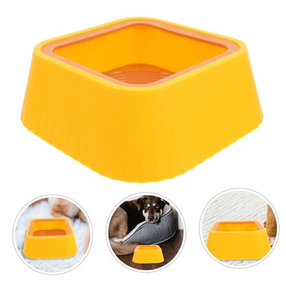 YARNOW Spill Pet Water Bowl Sturdy Floating Design Cat and Dog Feeder Plastic for Cats Small Dogs - color: Yellow