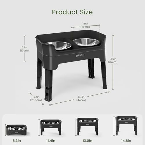 KPWACD 3-in-1 Elevated Dog Bowls Mess Proof Raised Slow Feeder Dog Bowls, 4 Height Adjustable Stand Licking Plate with 2 56oz Stainless Steel Doggy Food Dish for Small Medium Large Pets - color: Black, size: 2 Stainless Steel Bowls + Slow Feeder