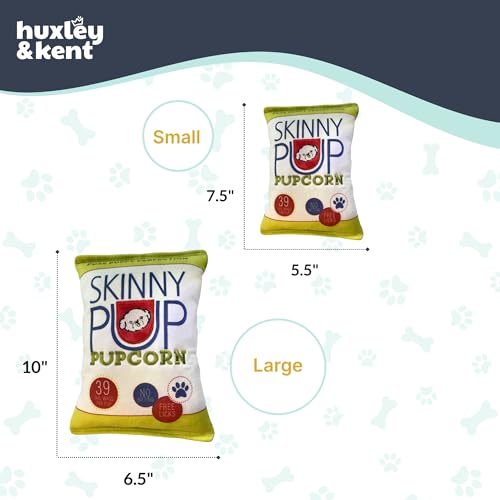 Huxley & Kent Funny Dog Toy w/Squeaker – Power Plush Squeaky Dog Toys for Small, Medium & Large Dogs – Soft Stuffed Animal for Indoor Play & Fetch - Skinny Pup, Small - size: Small, style: Skinny Pup