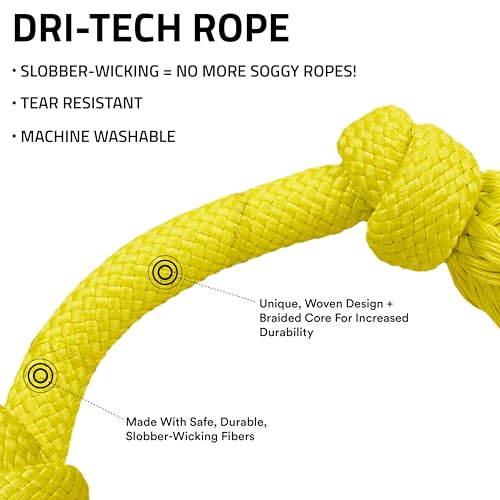 Playology Dog Toys | Dri-Tech Rope Toy Tug of War Rope for Aggressive Chewers | Medium Chicken Scented Toy - Easy to Clean and Made from Non Toxic Materials - size: Medium, style: Chicken