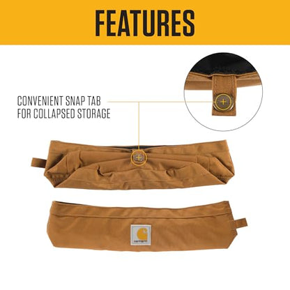 Carhartt Nylon Duck Travel Dog Bowl, Packable Dog Bowl for Food and Water, Carhartt Brown, 10 Cup Capacity