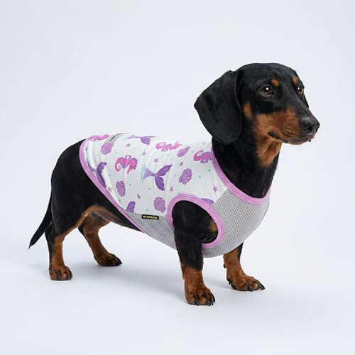 Fitwarm 2 Pack Mermaid & Scale UPF 50+ UV Sun Protection Dog Shirt, Lightweight Cooling Vest, Quick Dry Summer Clothes for Small Dogs Girl, Pet Outfit, Purple, Pink, White, Medium - color: Mermaid & Scale, size: Medium