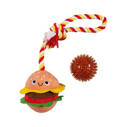 Fringe Studio Plush Dog Toy with Rope, You’RE The BUN That I Want, Pet Shop Collection (314527) - color: You’Re The Bun That I Want