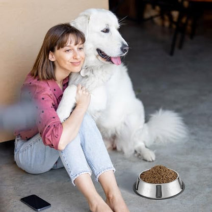 Tanlade 8 Pack Stainless Steel Dog Bowls Metal with Rubber Base Non-Slip Pets Puppy Cats Feeding Food and Water Bowls Dishwasher-Safe for Indoor Small Medium Large Dogs Cats Kitten Rabbit(10.1 oz) - size: 10.1 oz