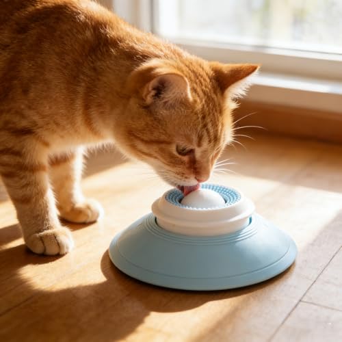 Slow Feeder Cat Bowl, Cat Food Bowl with Cat Lick Ball, Licking A Ball Add More Fun Bowl, Cat Slow Feeder Bowl, Slow Down Eating Speed and Add More Fun for Your Cats. - color: Y*4PCS