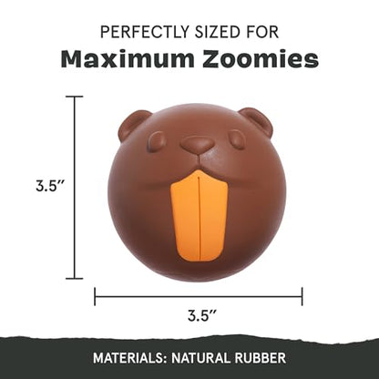 Barkbox Ricochet The Nutria Dog Toy – All-Rubber Design with Fun Squeak, Perfect for Enthusiastic Chewers and Durable Playtime - style: Ricochet The Nutria