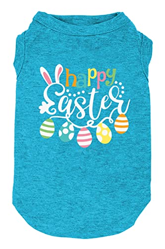 Happy Easter Shirts for Dog Funny Print Vest for Small Medium Large Dogs Soft and Light-Weight T Shirts Gift for Puppy (Small, Blue) - color: EA-Blue, size: Small