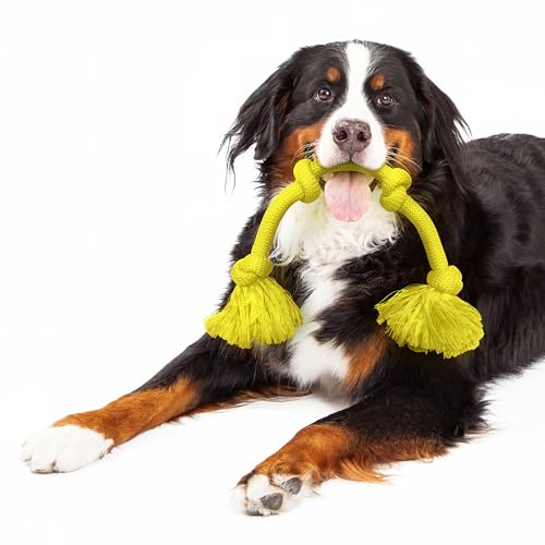 Playology Dog Toys | Dri-Tech Rope Tug of War Dog Toy for Tough Chewers | Chicken Scented Mega Size Tug Rope Toys for Extra Large Dogs - size: Mega, style: Chicken