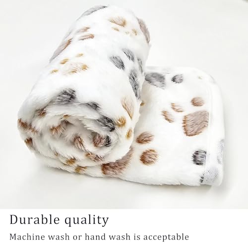 1 Pack 3 Blankets Super Soft Fluffy Premium Fleece Pet Blanket Flannel Paw Printed Throw for Dog Puppy Cat (Medium 30x20'', Beige, Grey, Navy) - color: Beige, Grey, Navy, size: 30x20 inch(Pack of 3)