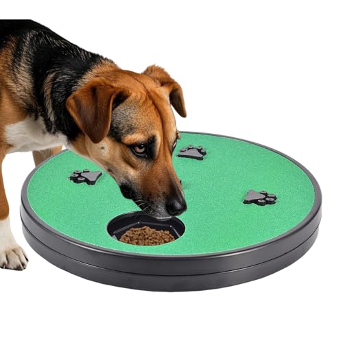 Adjustable Dog Nail Scratch Board with Treat Box 33x33x4cm Rotating Dog Nail Scratch Pad, Anti-Slip Interactive DogNail File Scratchs Pad, for Furniture Couch Floor Car Training Foraging - color: Green