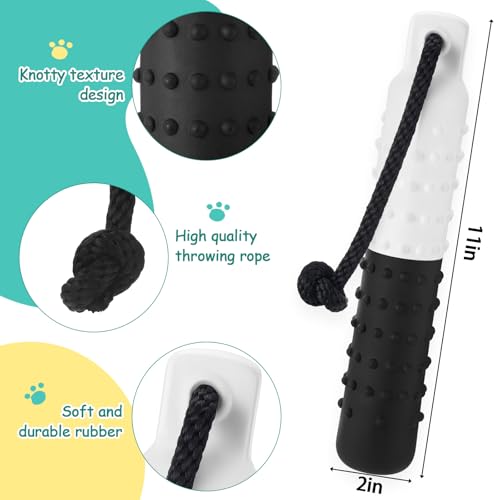 Blueweenly 4 Pcs Dog Bumper Toy for Water Retrieving Plastic Puppy Training Dummy Dog Float Toy Lightweight for Float on The Water Pool Outdoor Training Hunting Fetching (Black and White) - color: Black and White