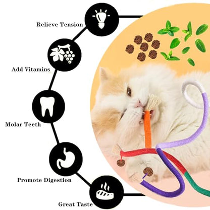 Cat Toys 12Pcs Catnip Toys for Indoor Kitten Cat Silvervine Chew Molar Scratch Cotton Rope Cleaning Teeth Dental Stick Treat Kitty Self Play Kick - size: MIX-12 Pack
