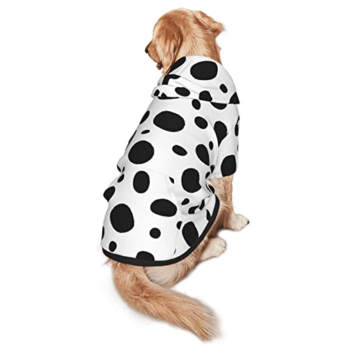 Cute Dalmatian Print Dog Hoodies，Dog Clothes with Pocket and Hat Winter Clothes Sweaters for Medium Large Dogs Girl Boy Pets' Clothes Outfits - color: cute dog print, size: L for medium dog