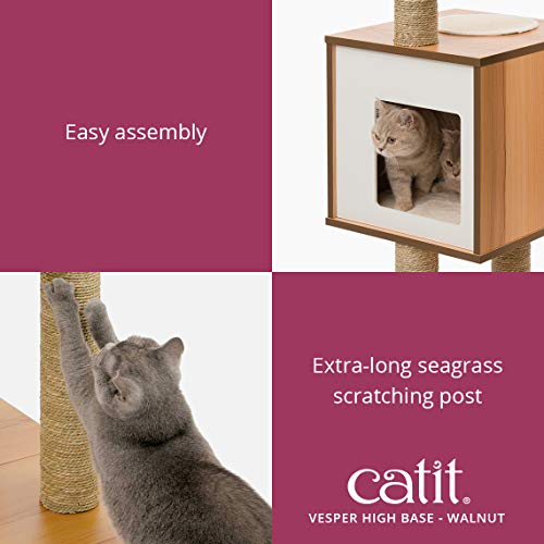 Vesper Cat Tree, High Base, Walnut, 52045 - color: Walnut