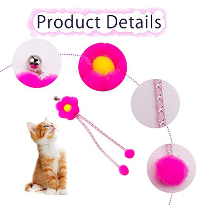 12pcs Cat Feather Toy Replacement for Wand Kitten Toys Interactive Training Bell Inside Playing Gift for Chasing Jumping Exercise Refill Feathers Toy (Pink+Rosepink) - color: Pink+Rosepink