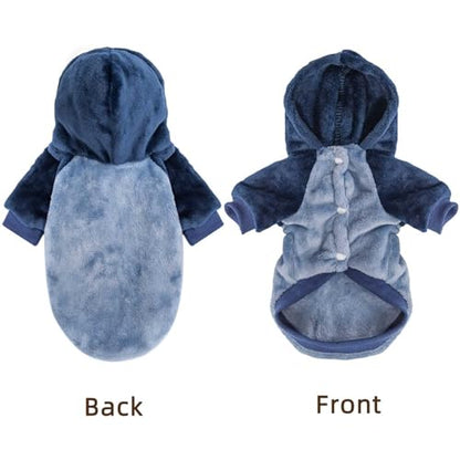 FabriCastle Dog Hoodie Sweater for Small Dogs Boy and Girl, Small Dog Clothes XS XXS Puppy Sweatshirt, Pet Outfit, Cat Clothing Super Soft Warm Snap On Closure (Blue-Navy, X-Small) - color: Blue-Navy, size: X-Small
