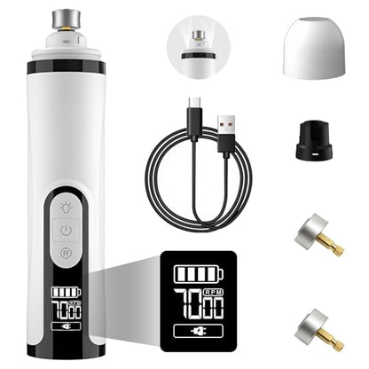 Silent Groom Pro Nail Grinder for Dogs - Quiet Dog Nail Grinder with LED Light, 3-Speed Cordless, 2000mAh Battery & 2 Grinding Heads for Safe Trimming of Small, Medium, Large Dogs and Cats
