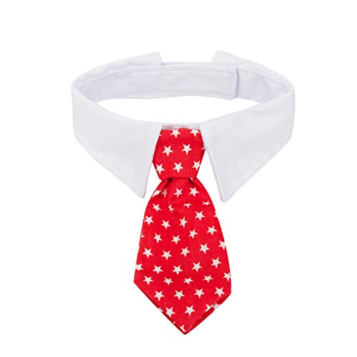 ZTON Pet Bowtie, Handcrafted Adjustable Formal Collar Neck Tie for Dogs & Cats (S, Red Dots) - color: Red Dots, size: S