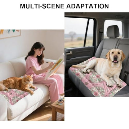 Cozy Dog Bed with Anti-Slip Bottom, Pretty Air Balloons Dog Decor Puppy Pads Indestructible Bed Breathable Kennel Mat for Indoor& Outdoor Sofa Cars, Machine Washable 24 X 18 Inch - size: 24 × 18 inch