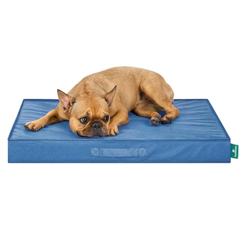 FurHaven Gridded Ripstop All-Weather Deluxe Orthopedic Mattress Pet Bed, Capri Blue, Medium - color: Capri Blue, size: Medium
