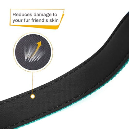 HEELE Dog Collar, Reflective Dog Collar, Soft Neoprene Padded Breathable Nylon Pet Collar Adjustable for Small Dogs, Turquoise, S(10.23-14.96") - color: Turquoise, size: Small (10.23-14.96")