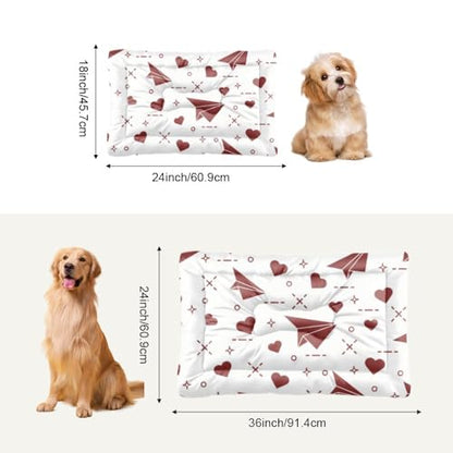 Ultra Soft Dog Mat with Anti- Slip Bottom, Cute Happy Cartoon Things for Dogs Chew Proof Dog Crate Pad Couch Bed Comfy Pet Mat for Indoor& Outdoor Sofa Cars, Machine Washable 36 × 24 inch - size: 36 × 24 inch