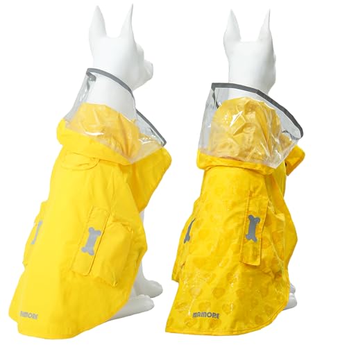 Dog Raincoat,Waterproof Rain Poncho with Hoodie, High Reflective Adjustable Pet Rain Jacket with Leash Hole for Small Medium and Large Dogs (Yellow(Water-Reactive Hydrochromic), Small: 9-13lbs) - color: Yellow(Water-reactive Hydrochromic), size: Small: 9-