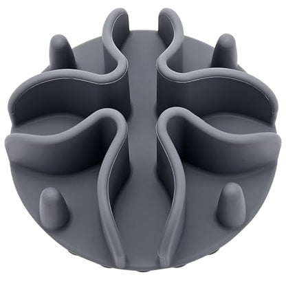 Slow Feeder Insert for Dogs & Cats, 3 Sizes Food-Grade Silicone Anti-Choking Puzzle Feeder, Non-Slip Suction Cup Design, Fits Most Bowls, Bloat Stop Pet Feeding Solution - color: Grey, size: Medium 4.7 inchs