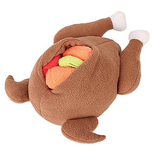 Dog Snuffle Plush Turkey Toy for Dogs Interactive Foraging Chew Toy Hide & Seek Reducing Boredom Preventing Obesity Dog Toy for Teething Puppies for Teeth Dog Snuffle Toys Plush Chew Toys