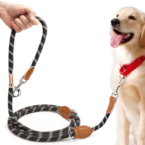Hands Free Dog Leash, Heavy Duty Waist Leash for Dog Walking Running, Durable 9.8FT Multi-Function Dog Lead No Pull for Medium Large Dogs, Professional Tangle Free Reflective Control Lead - color: Reflective-Black