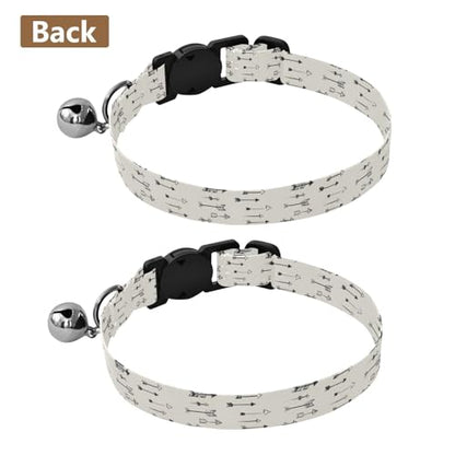 Arrows Beige Adjustable Buckle Kitten Collars 2 Pack Pet Collars for Cats - color: Arrows Beige