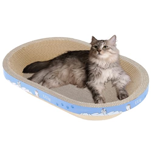 Cat Scratcher, 23.6x14.9 inches Cardboard Cat Scratchers for Indoor Cats, Large Cat Scratching Board, Oval Cat Scratch Pad Bed with Catnip - size: 1PC-23.6 x 14.9 x 3.9 inches