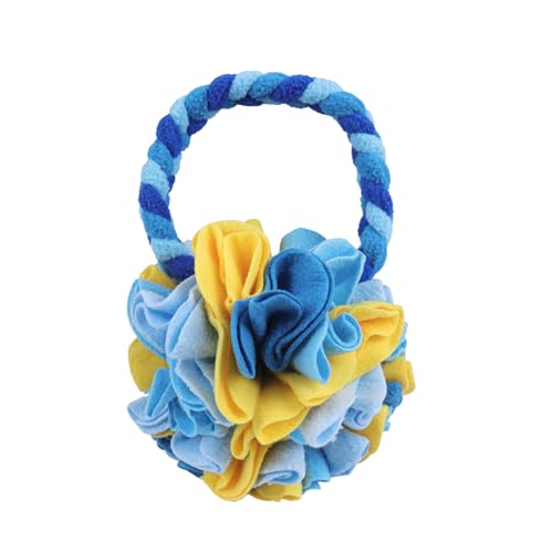Snuffle Ball with Handle, Tug of War Rope Toys for Small Medium Dogs, Interactive Dog Toys Puppy Training Pull Toy for Exercise & Interactive Play Games (Blue) - color: Blue
