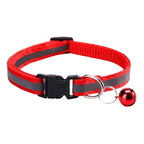 Pet Collars for Dogs – Breakaway Cat Collar with Bell, Weather-Resistant Adjustable Collar, Lightweight and Durable Safety Accessory | Outdoor Hiking, Walking, Training, Adventure, Exploration Cats - color: Red