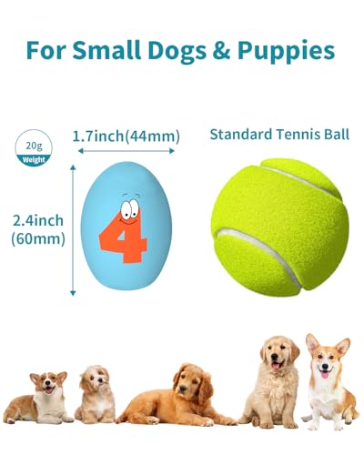 Squeaky Dog Toys for Small Dogs, 3 Pack Soft Puppy Chew Toy Set, Funny Numbers Squeaky Dog Balls, Interactive Fetch Playing Egg Balls for Puppy Small Breeds, 1.7"*2.4" - style: 3 Pack-B