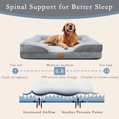 Orthopedic Memory Foam Small Dog Bed,Waterproof Small Pet Beds,Washable Removable Cover Dog Couch,Support for Joint Pain. (Grey, Small) - size: Small