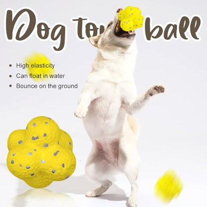 Mellow Dog Calming Balls, Indestructible Tennis Balls for Aggressive Chewers, Interactive Dog Toys (Yellow)